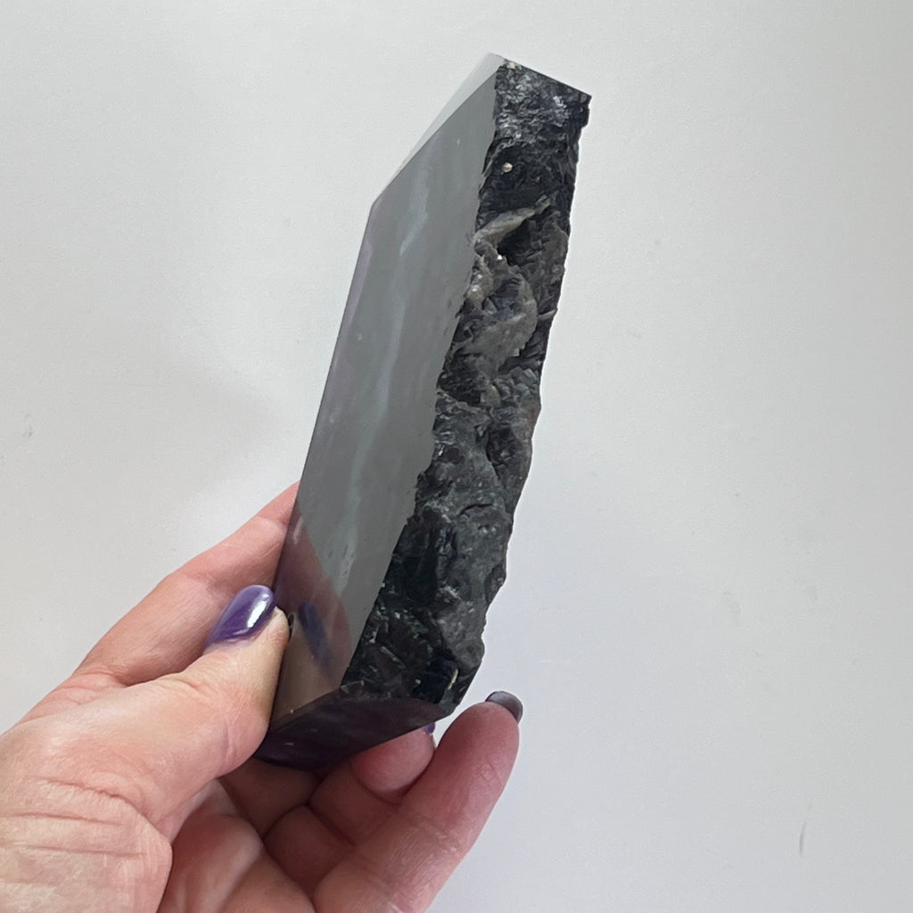 Rainbow Fluorite Slice with Rough Edge - $108