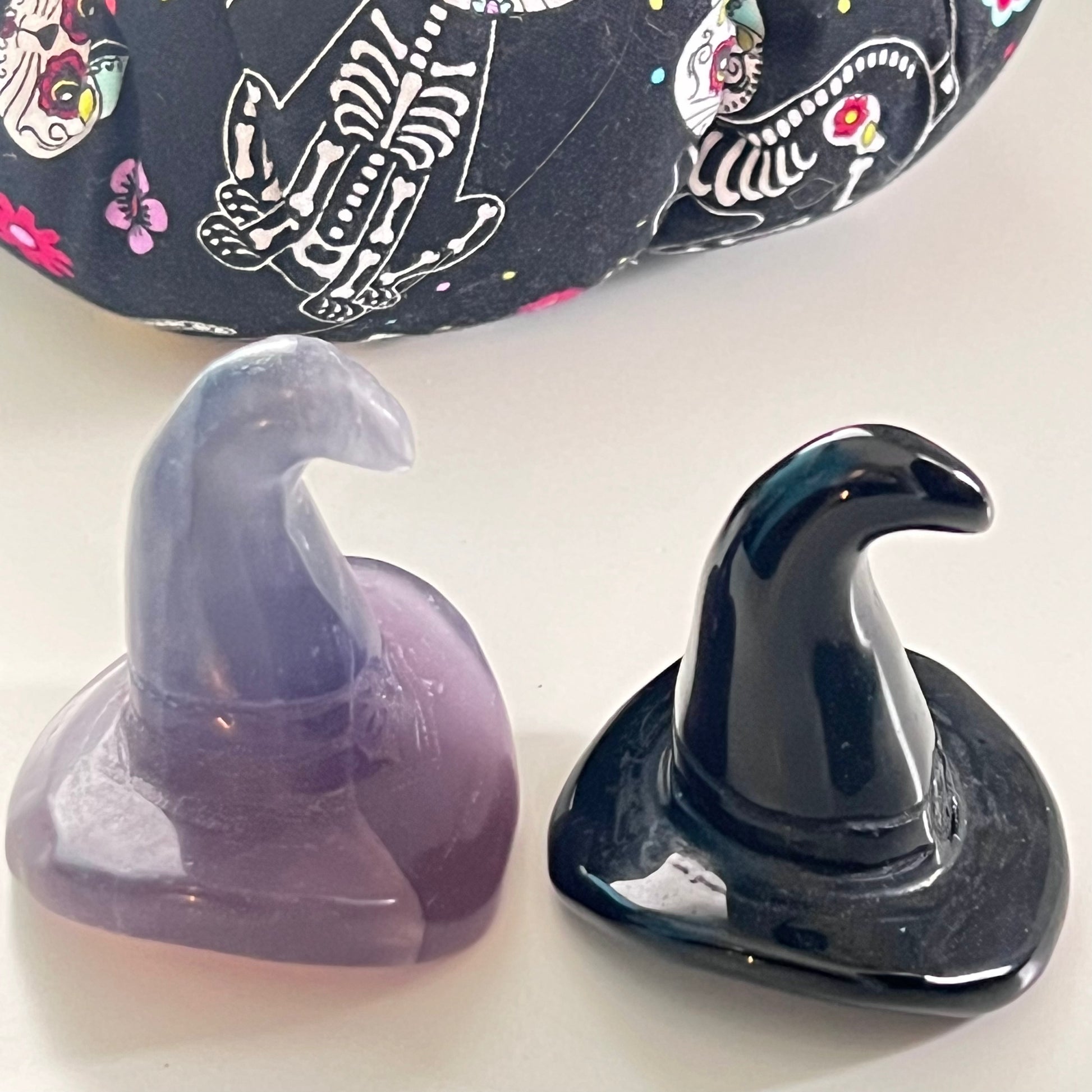 Crystal - Witch Hat (Black Obsidian & Fluorite)