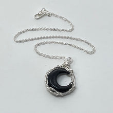 Load image into Gallery viewer, Necklace by Amy Nicholls - Silver Sheen Obsidian Moon
