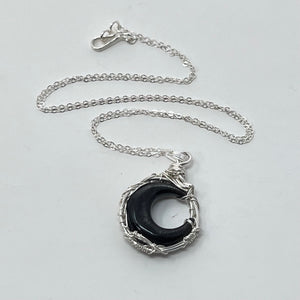 Necklace by Amy Nicholls - Silver Sheen Obsidian Moon