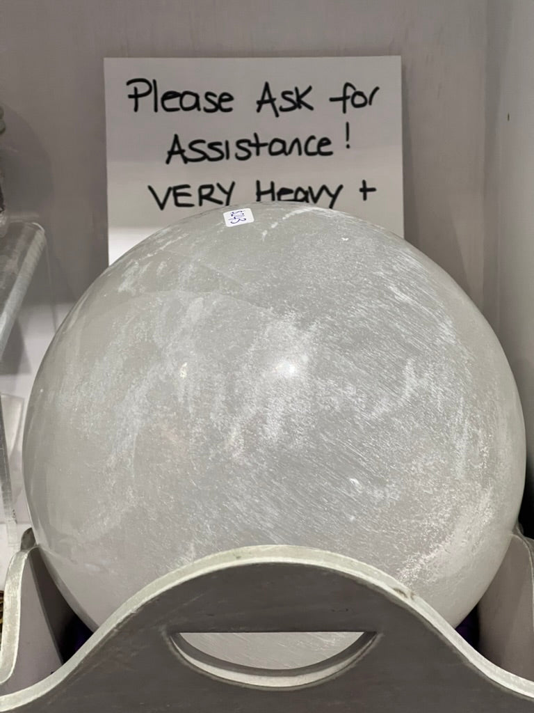 Selenite - Sphere - 6" (THIS ITEM IS TOO HEAVY TO SHIP)