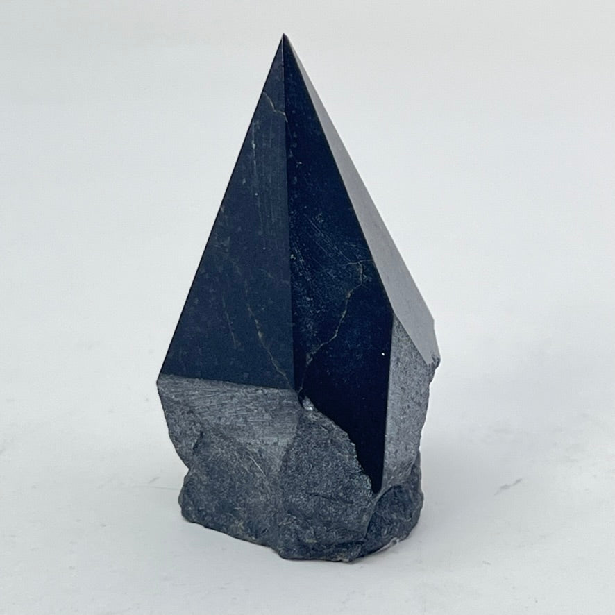 Black Tourmaline Top Polished Point/Rough Base