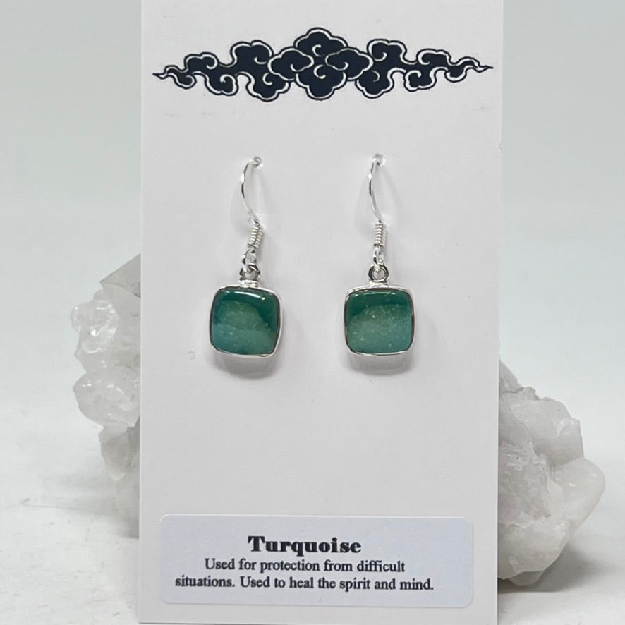 Earrings - Turquoise (square)
