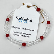 Load image into Gallery viewer, Bracelet by Soul Crafted Malas - Clear Quartz, Opalite &amp; Carnelian (4mm)
