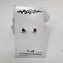 Load image into Gallery viewer, Earrings - Garnet (Pointed Triangle)
