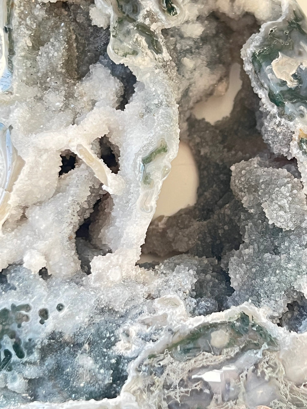 Moss Agate Standing Tear Drop
