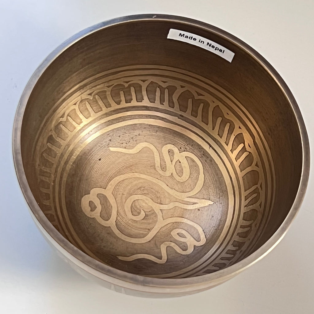 Singing Bowl  - Machine Etched Includes Wood Stick