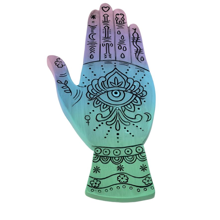 Coloured Resin Hamsa Hand Incense Holder