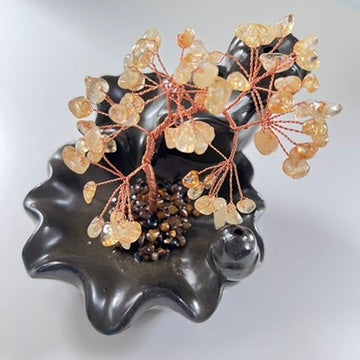 Incense Holder - Backflow Burner - Citrine Gem Tree