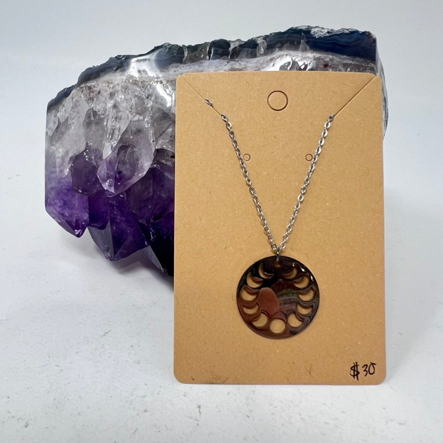 Round MoonPhase Pendant (Stainless Steel)