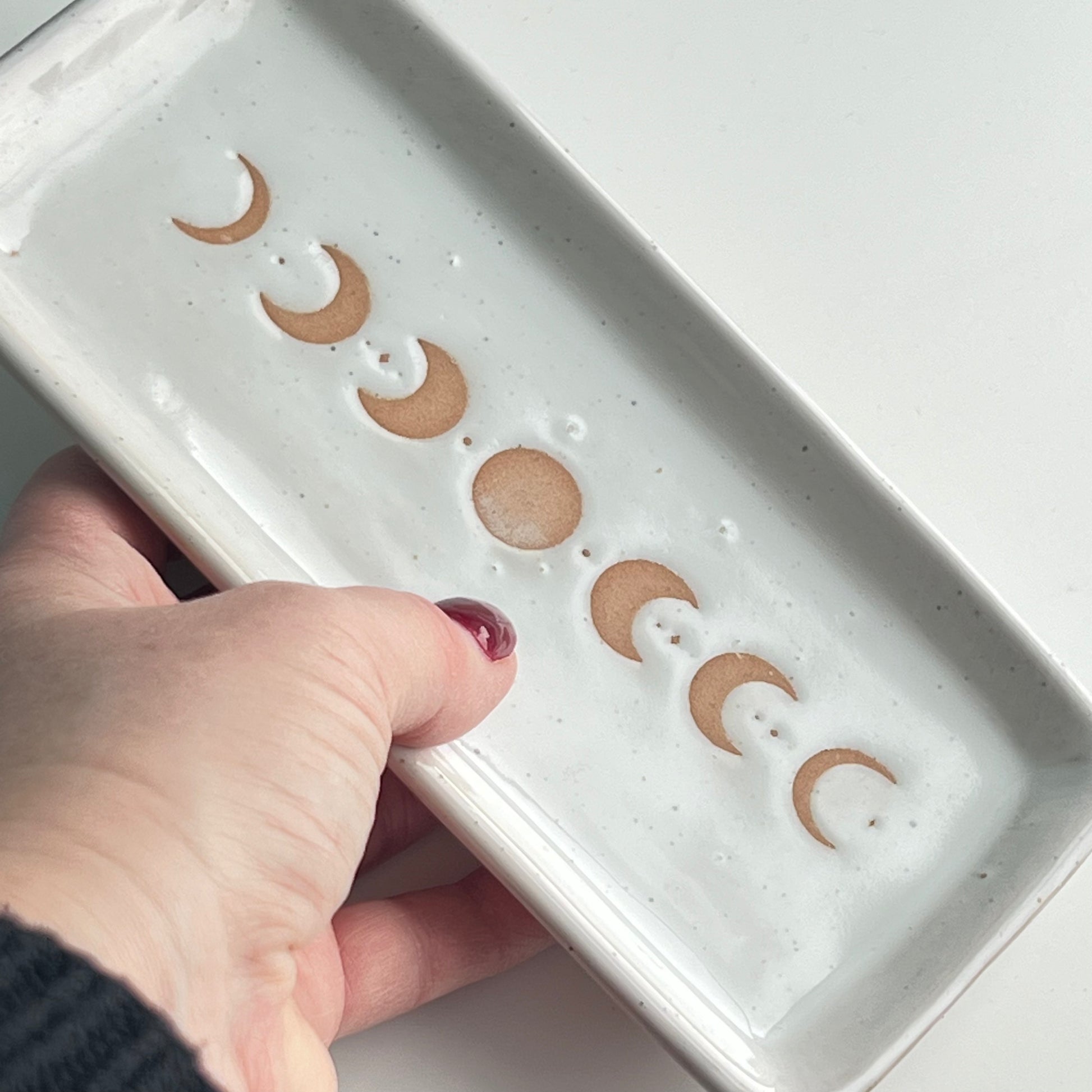 Trinket Dish/Plate - Moon Phases - Rectangle