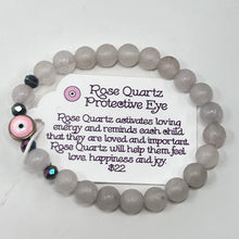 Load image into Gallery viewer, Bracelet Mini Mystic by SoulSkin - Rose Quartz &amp; Protective Eye
