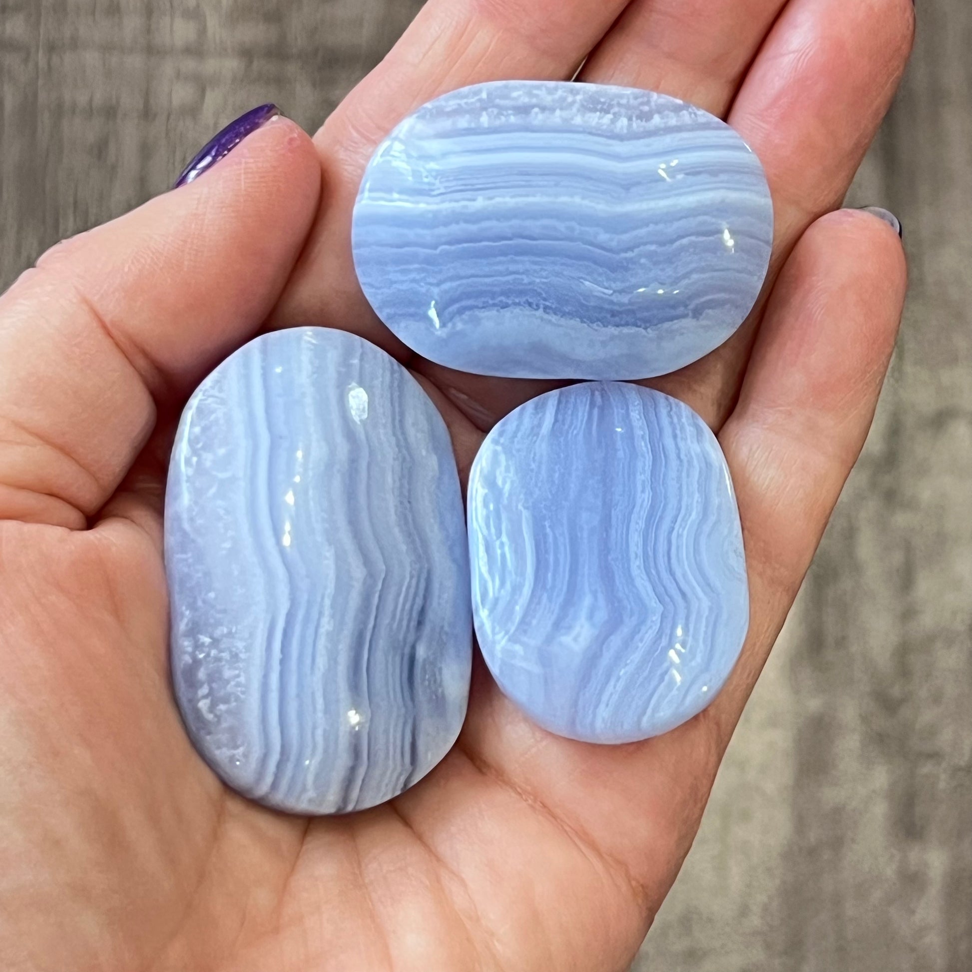 Blue Lace Agate - Small Palm Stone