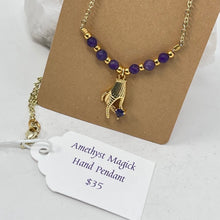 Load image into Gallery viewer, Amethyst Magick Hand Pendant by SoulSkin
