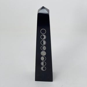 Black Onyx Obelisk with Moon Phases