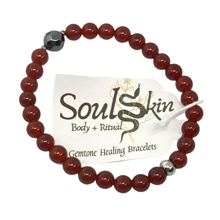 Bracelet by SoulSkin - Carnelian & Hematite