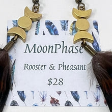 Load image into Gallery viewer, Feather Earrings by BlakByrd - MoonPhase (Rooster &amp; Pheasant)
