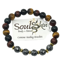 Load image into Gallery viewer, Bracelet by SoulSkin - Mixed Tigers Eye &amp; Hematite
