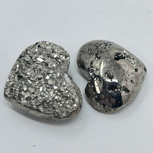 Pyrite Hearts - Half Natural/Semi Polished (2 sizes)