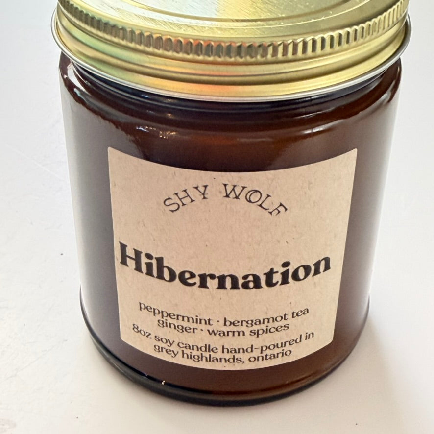 Shy Wolf Candle - Hibernation (Winter Candle)