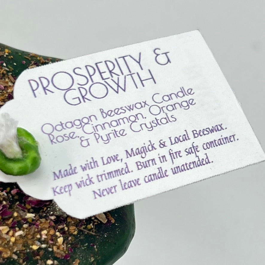 Beeswax Candle - Abundance (Green)