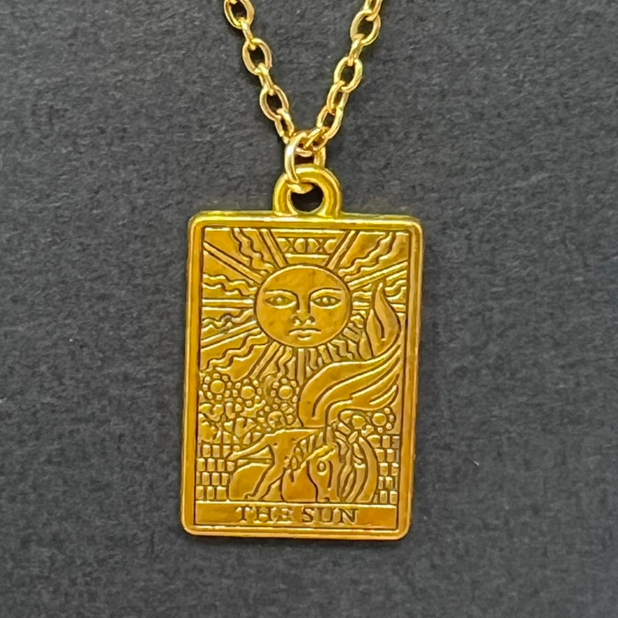 Tarot Pendant - The Sun (Gold Plated Stainless Steel)