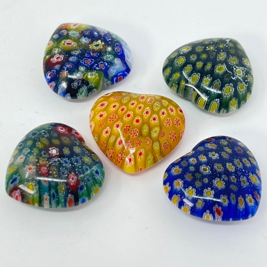 Mini Glass Hearts (Millefiori)