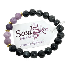 Load image into Gallery viewer, Bracelet by SoulSkin - Black Labradorite &amp; Lepidolite
