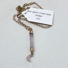 Load image into Gallery viewer, Necklace by SoulSkin - Rose Quartz Crescent Moon
