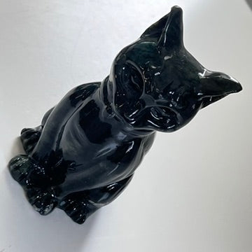 Carved Crystal Cat - Jade