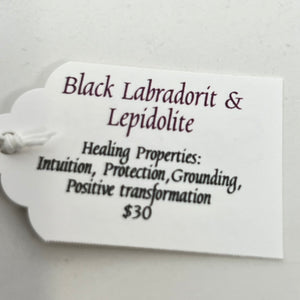 Bracelet by SoulSkin - Black Labradorite & Lepidolite