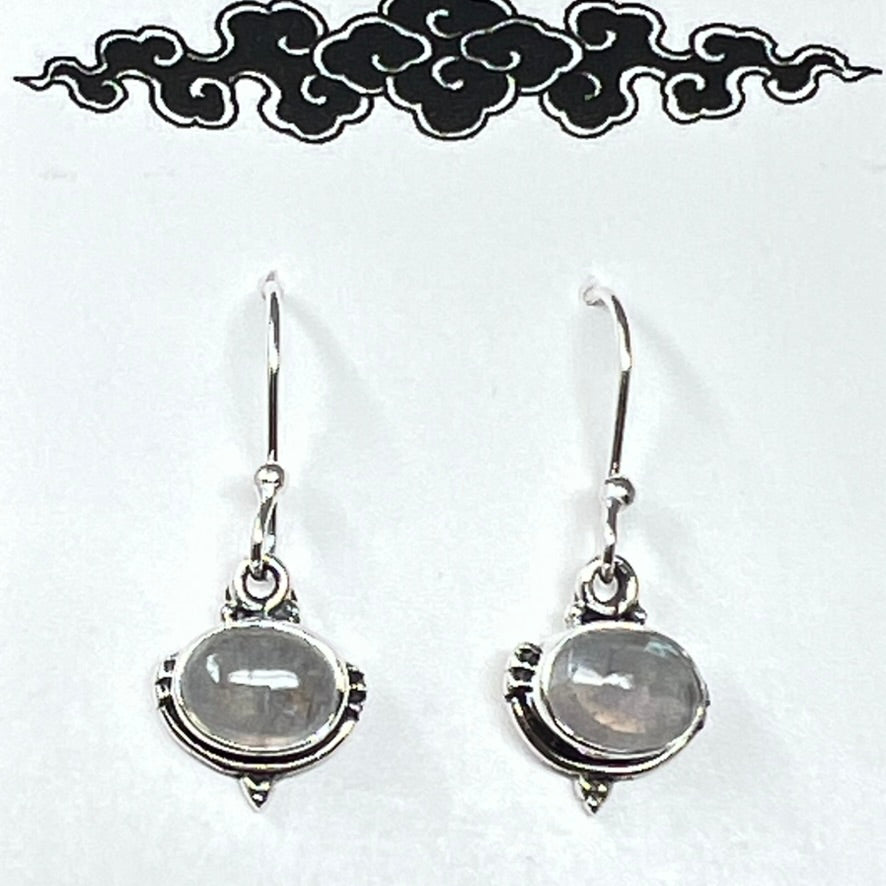 Earrings - Rainbow Moonstone