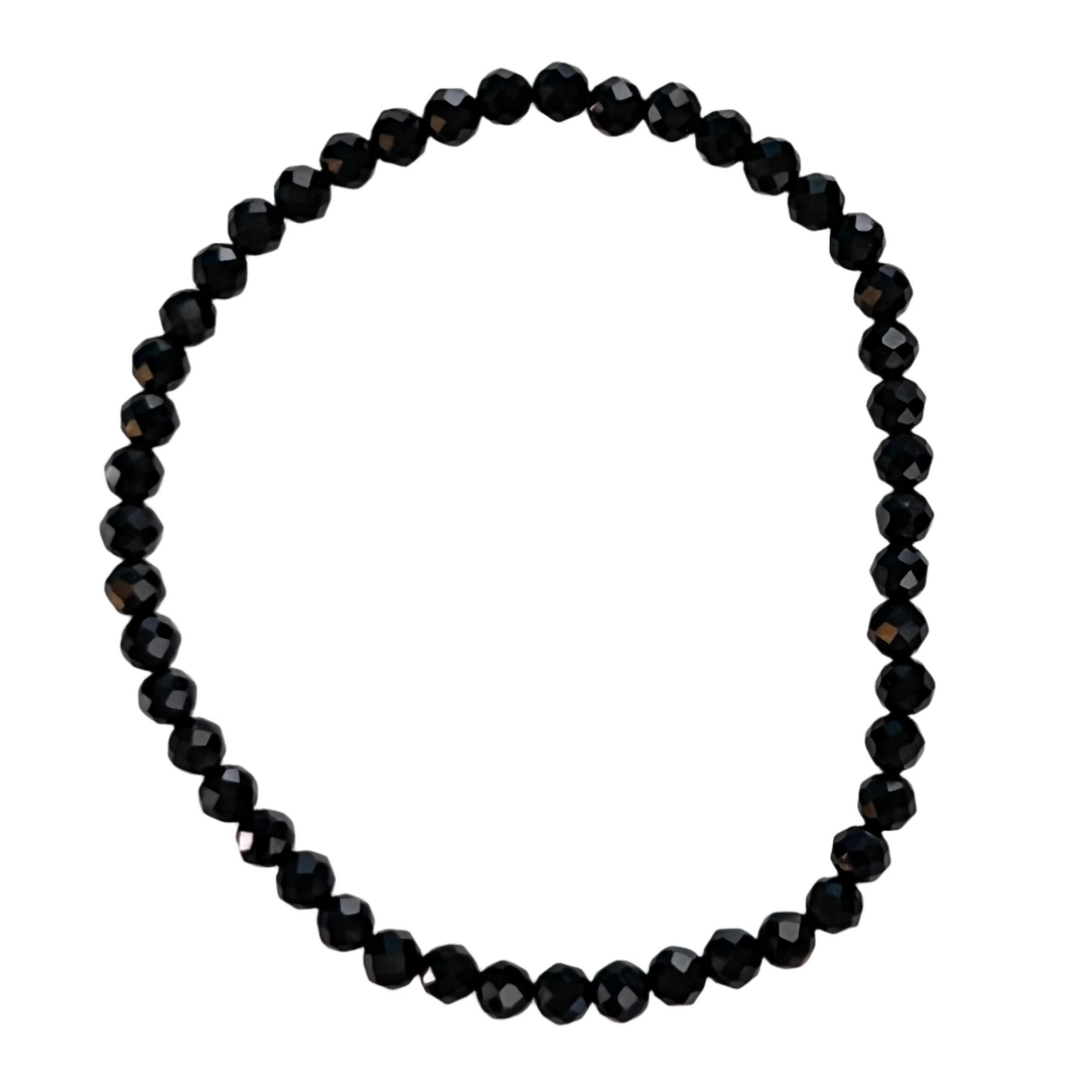 Bracelet - Black Obsidian 4mm Faceted