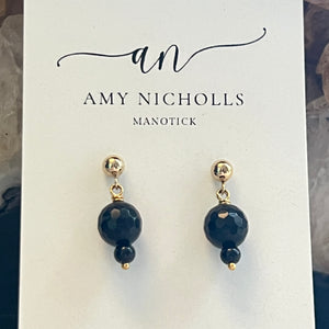 Earrings by Amy Nicholls - Black Onyx (GOLD)