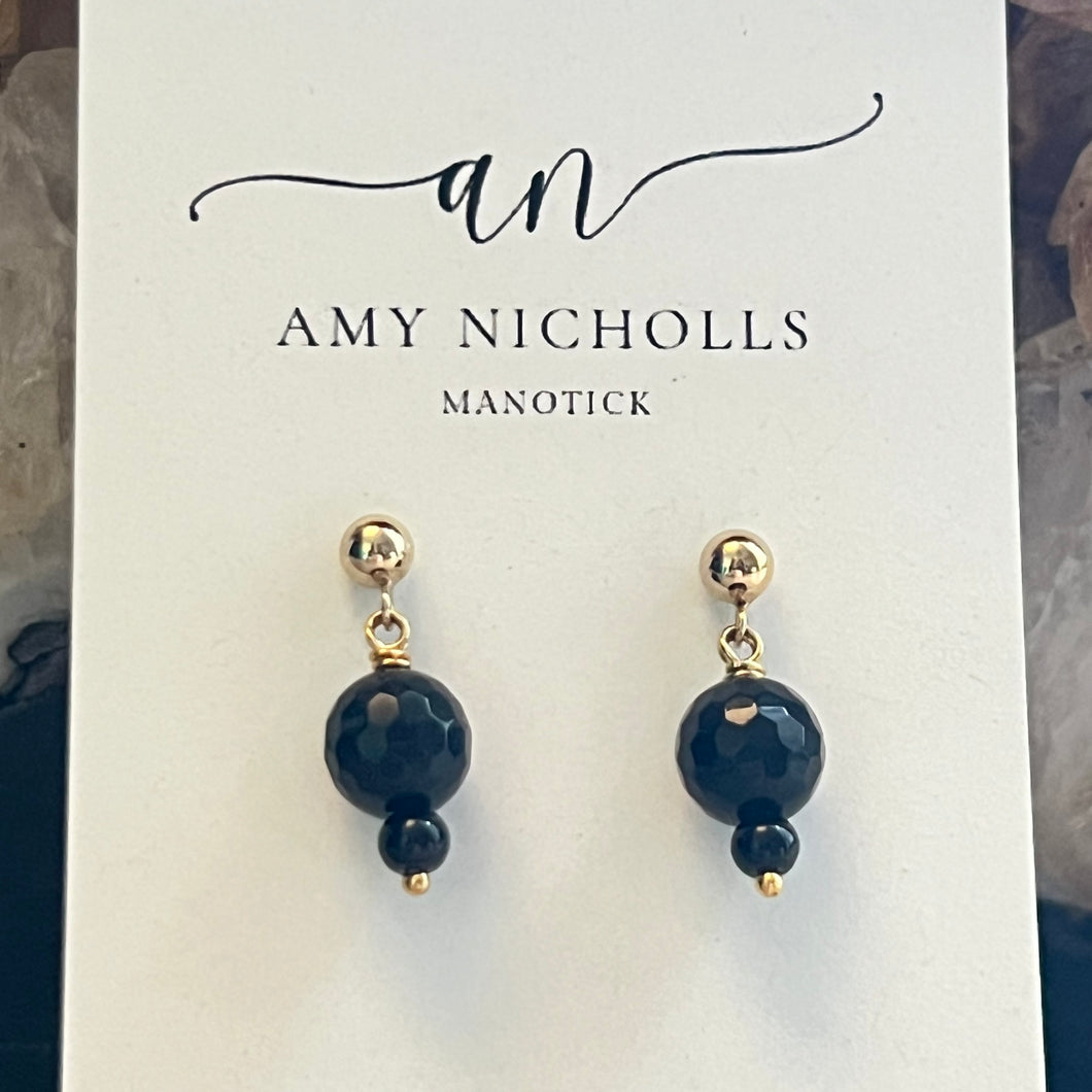 Earrings by Amy Nicholls - Black Onyx (GOLD)