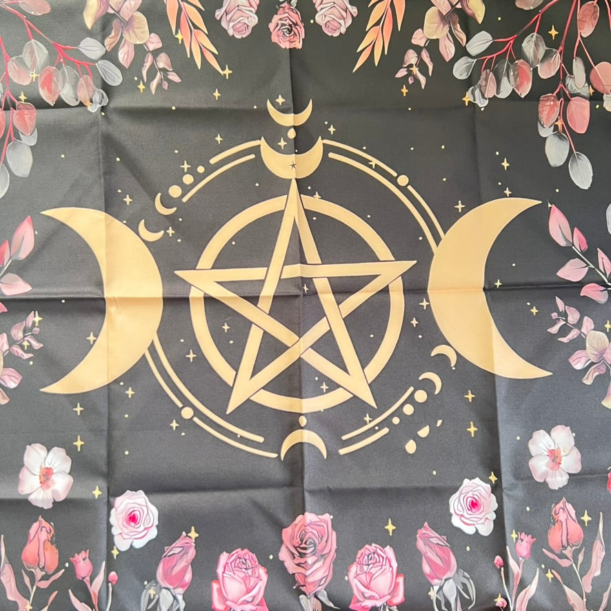 Altar Cloth - Triple Moon Pentagram