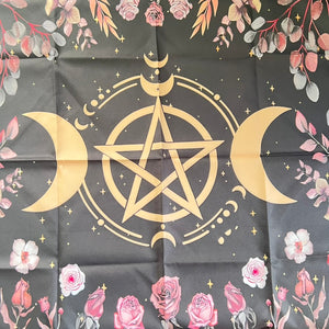 Altar Cloth - Triple Moon Pentagram