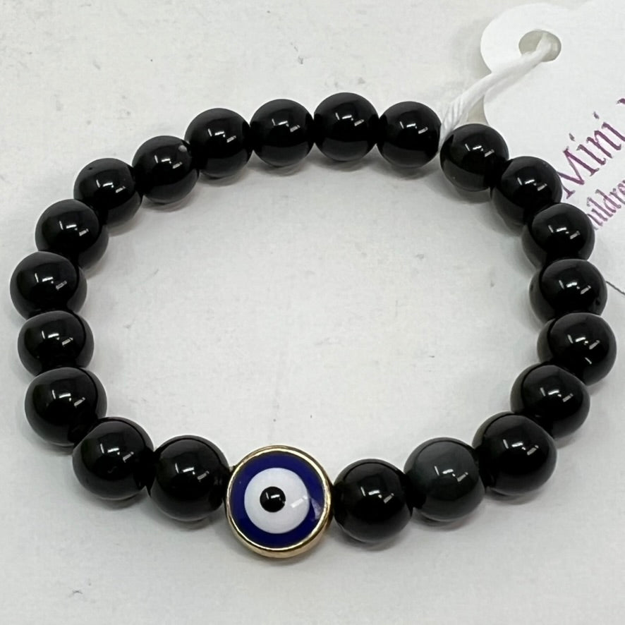 Bracelet Mini Mystic by SoulSkin - Black Obsidian & Protective Eye