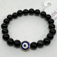 Load image into Gallery viewer, Bracelet Mini Mystic by SoulSkin - Black Obsidian &amp; Protective Eye
