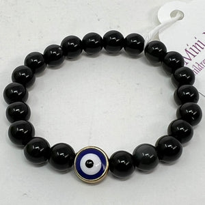 Bracelet Mini Mystic by SoulSkin - Black Obsidian & Protective Eye