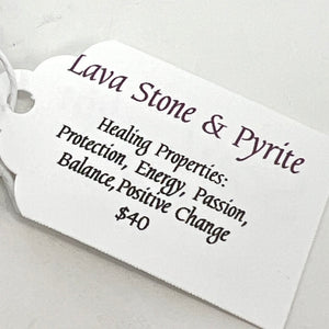 Bracelet by SoulSkin - Lava Stone & Pyrite
