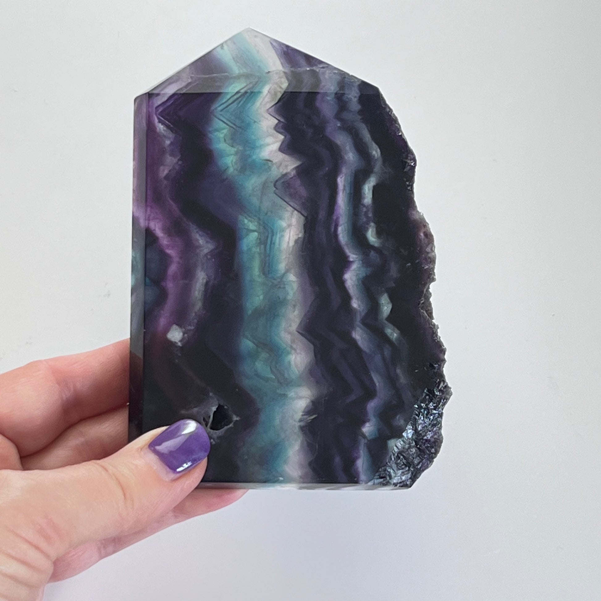 Rainbow Fluorite Slice with Rough Edge - $108