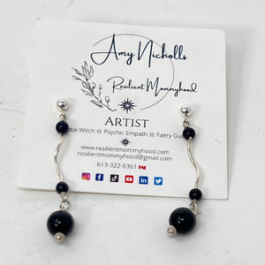 Earrings by Amy Nicholls - Blue Goldstone (Silver)