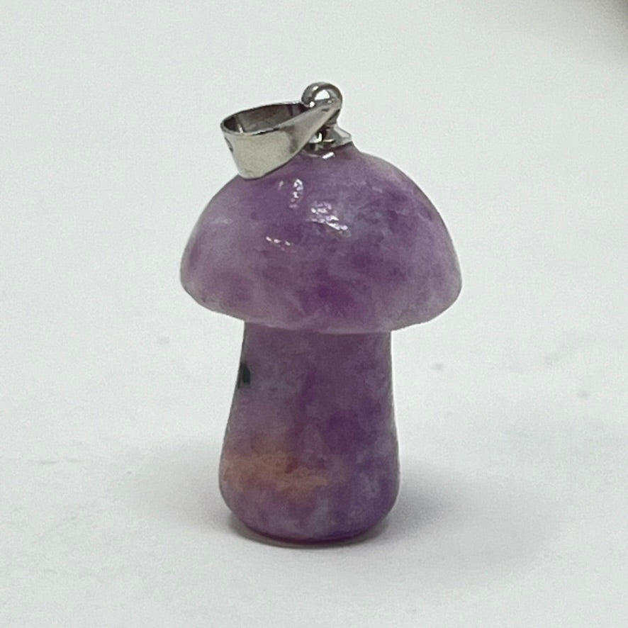 Mini Crystal Mushroom Pendant - Lepidolite