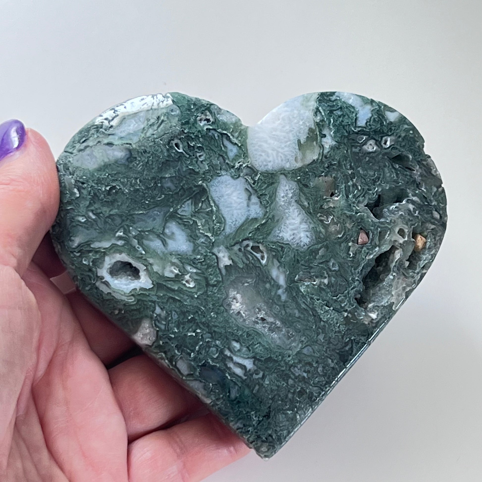 Moss Agate Heart - $44