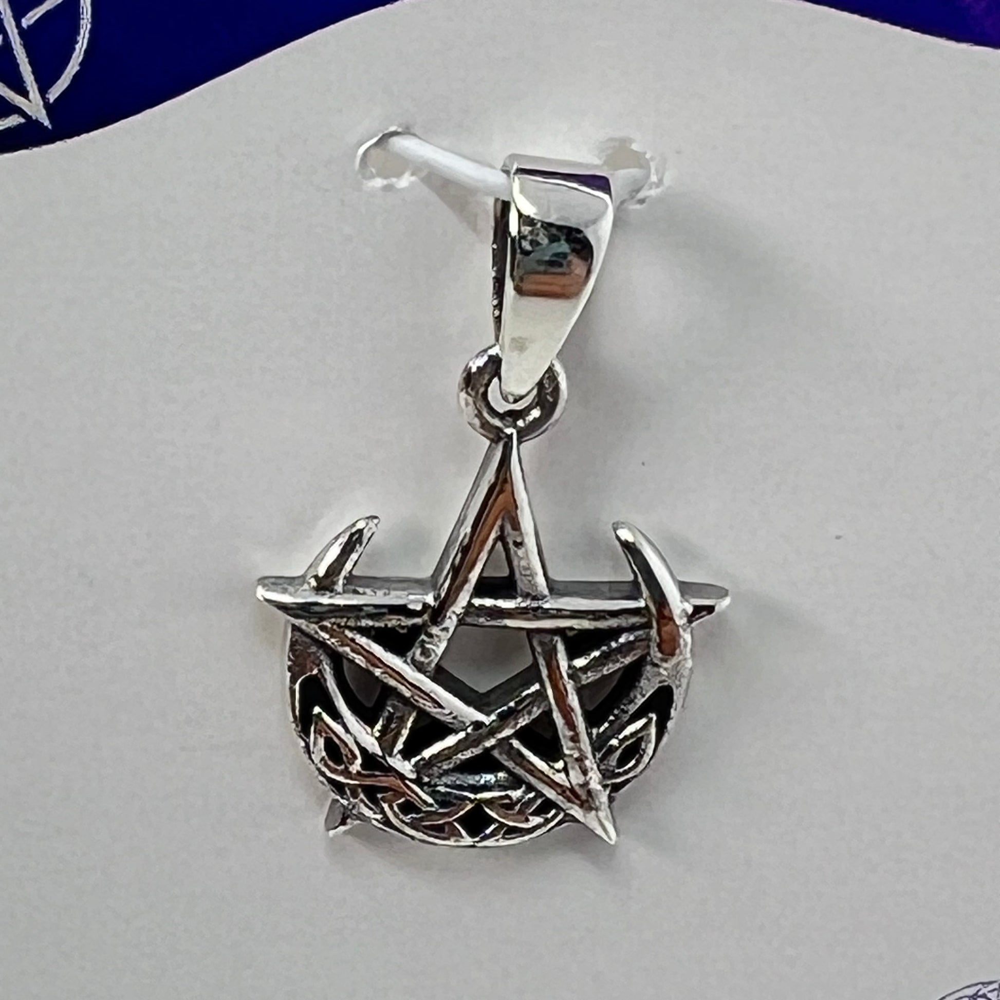 Pendant - Sterling Silver Pentacle Moon