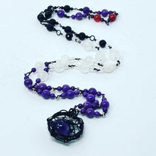 Load image into Gallery viewer, Witchy Rosary/Mala - Amethyst/Selenite/Onyx/Phosphosiderite (Amy Nicholls)
