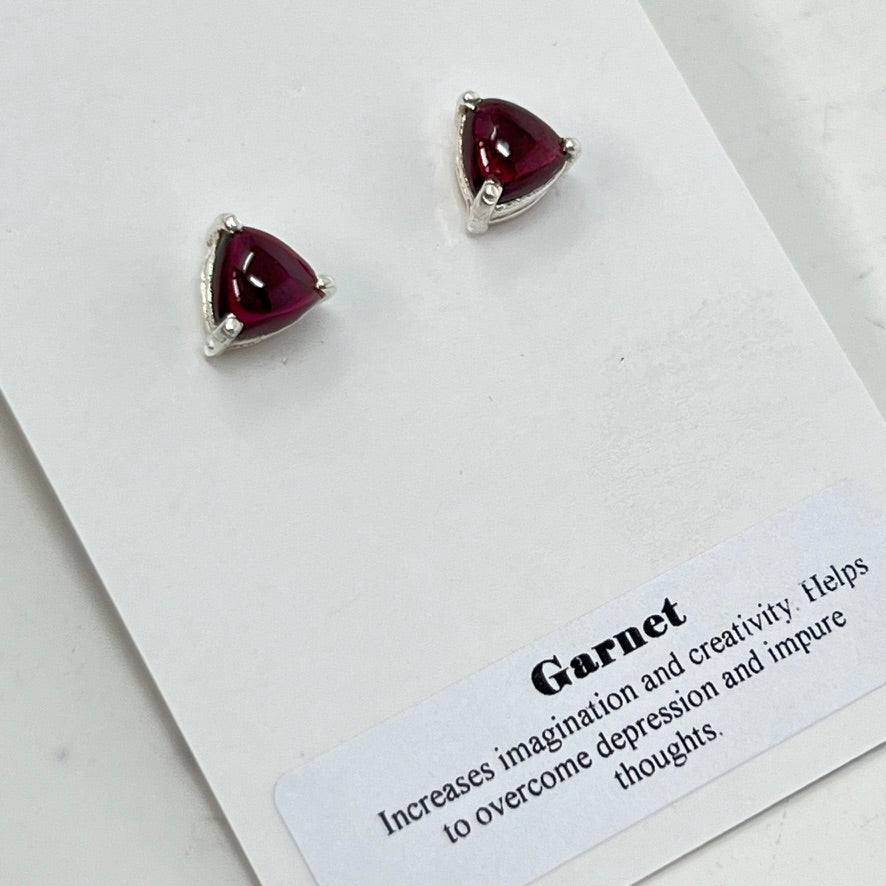 Earrings - Garnet (Triange/Square/Rectangle)