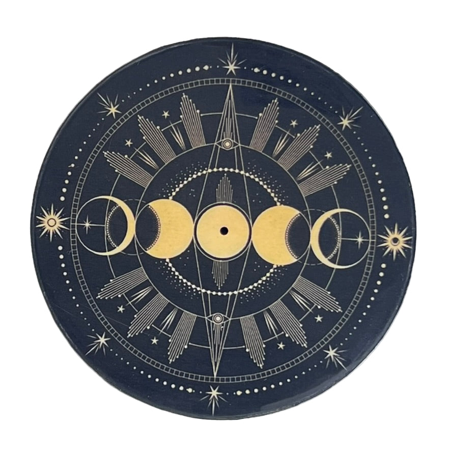 Incense Holder - Round Triple Moon
