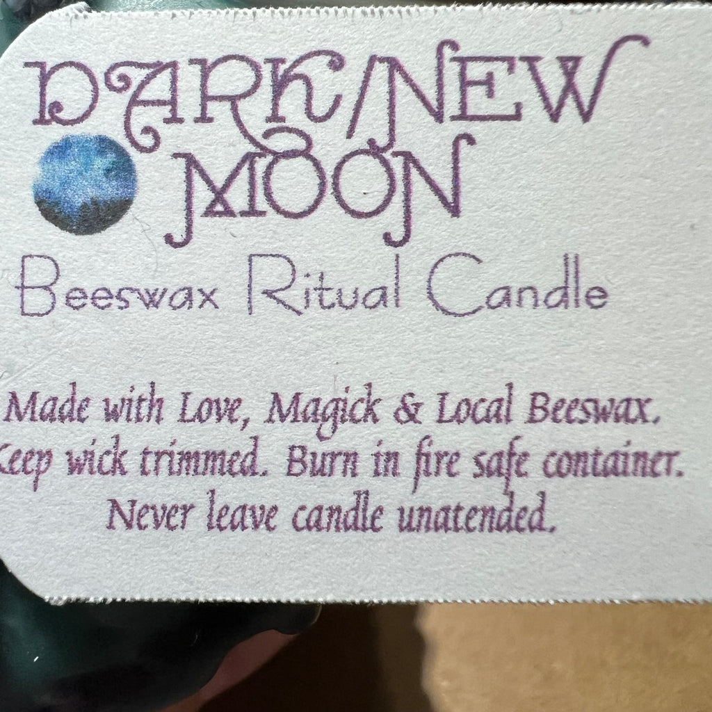 Beeswax NEW Moon Candle (Pillar with crystals) by BlakByrd - Various Designs